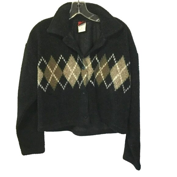 Palmetto's Women's Vintage Collared Cropped Button Front Cozy Jacket Sz Medium - Picture 1 of 9